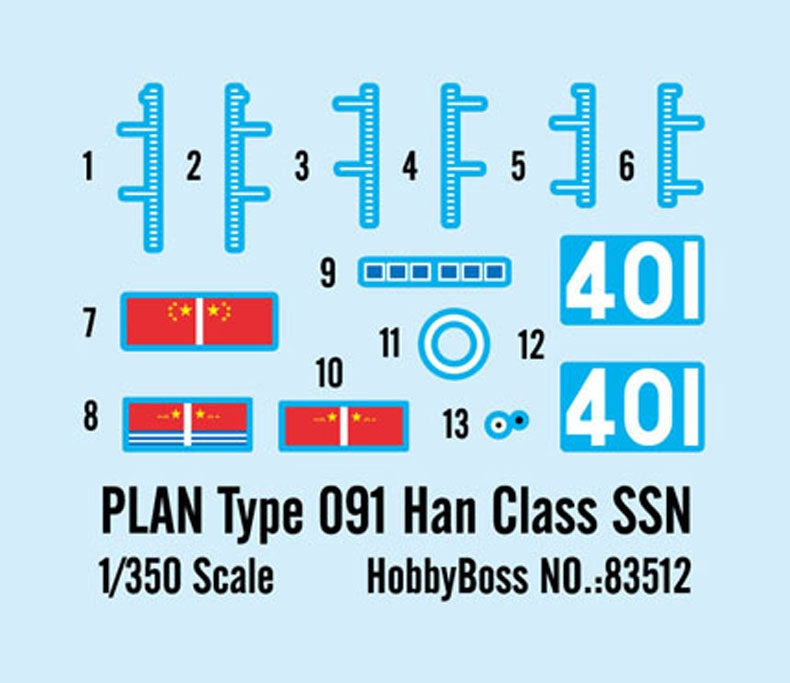 Hobby Boss 83512 PLAN Type 091 Han Class SSN 1/350 – obrázek 8