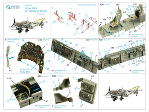 Quinta Studio QD32167 Ju 87D/G 3D-Printed &amp;amp; colored Interior on decal paper (Hasegawa) 1/32 – Bild 2