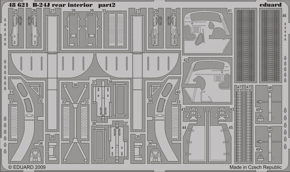 Eduard 48621 B-24J rear interior 1/48 Revell Academy