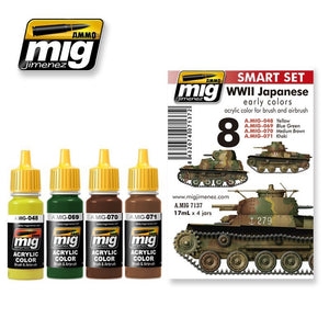 Munitions pour Mig Jimenez 7137 WW II JAPONAIS AFV COULEURS ANCIENNES (4x17ml)