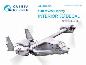Quinta Studio QD48182 MV-22 Osprey 3D-Printed &amp;amp; colored Interior on decal paper (for HobbyBoss kit) 1/48