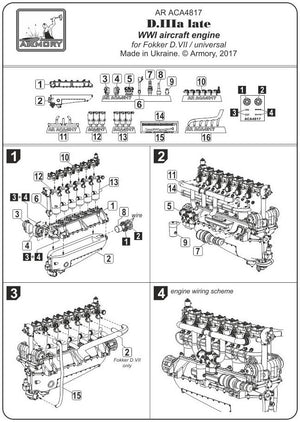 Armory Models ACA4817 German WWI Aircraft Engine mod. D.IIIa 1/48 – Bild 8