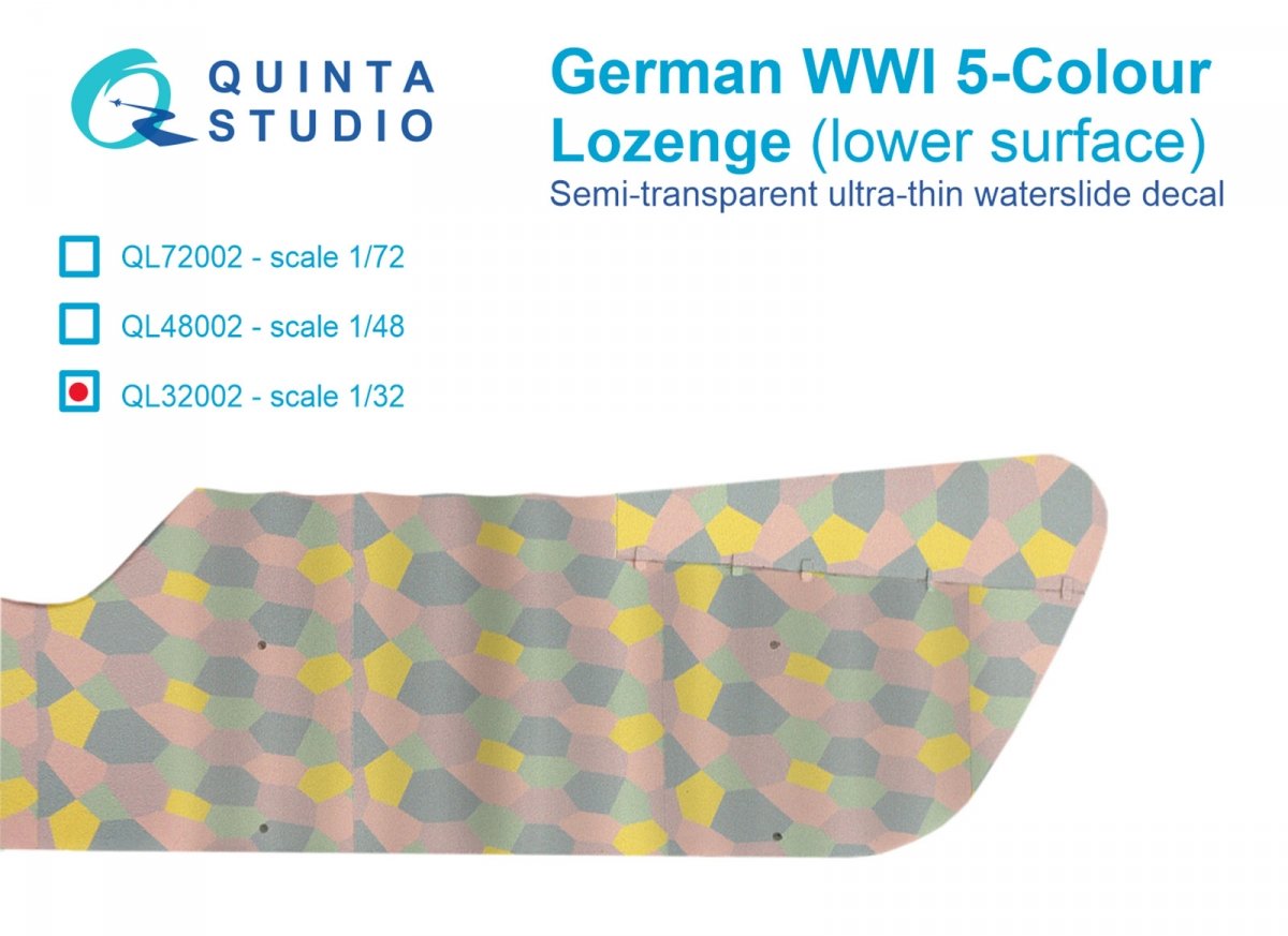Quinta Studio QL32002 German WWI 5-Color Lozenge (lower surface) 1/32