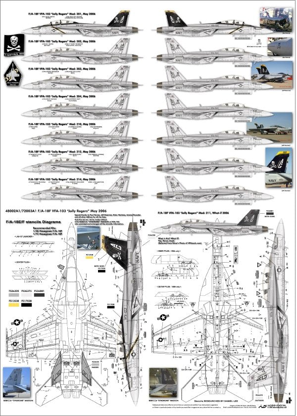 HobbyDecal AL48002V1 F/A-18F VFA-103 Jolly Rogers May 2006 1/48 – Bild 2