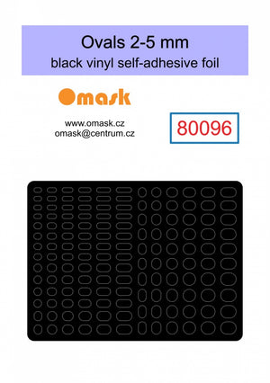Omask 80096 Ovals 2-5mm (black Vinyl stickers)