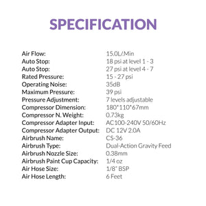 Gaahleri 42939 Ambition Series GTS-06 Serenair Mini Air Compressor – obrázek 6