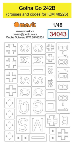 Omask 34043 Gotha Go 242B (crosses and codes for ICM 48225) 1/48