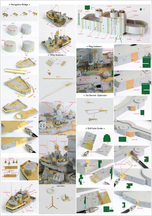 Pontos 22002F1 USS BB-63 Missouri 1945 Detail Up Set (Without wooden deck) 1/200 – imagen 32