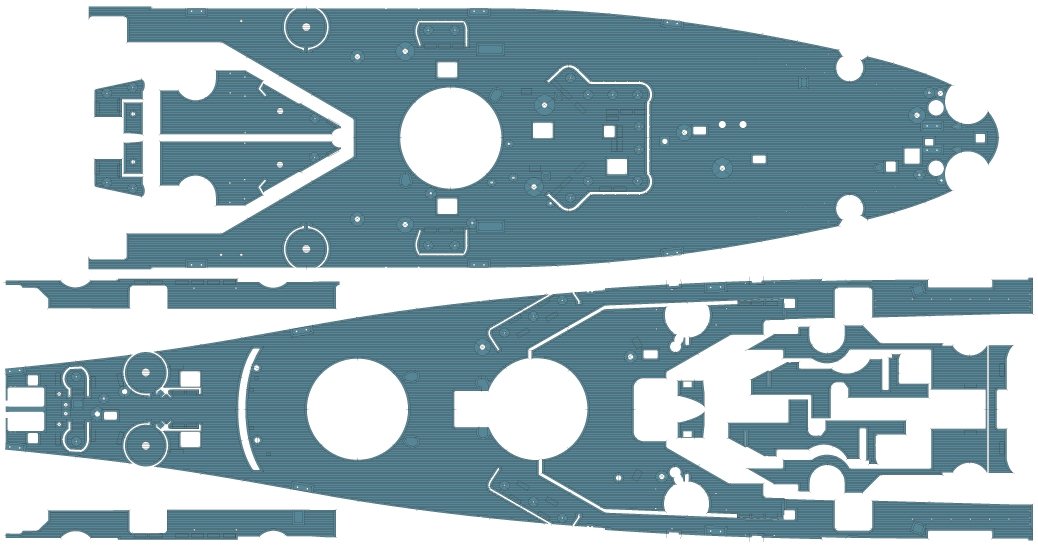 Pontos 37034FB USS BB-63 Missouri 1945 Advanced Detail Up Set for Hobbyboss Kit (Deck Blue 20B stained wooden deck) 1/350 – image 34