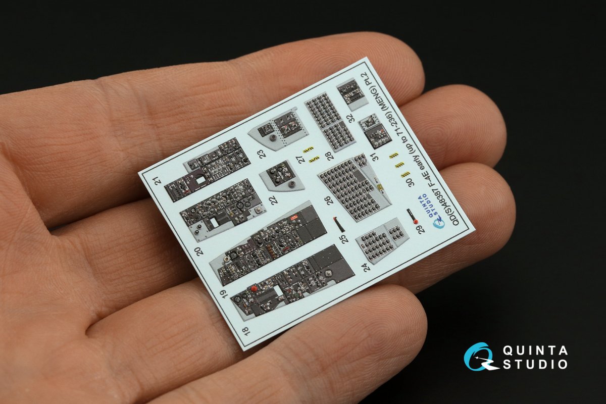 Quinta Studio QDS-48387 F-4E early with slatted wing 3D-Printed &amp;amp; colored Interior on decal paper (Meng) (Small version) 1/48 – image 7