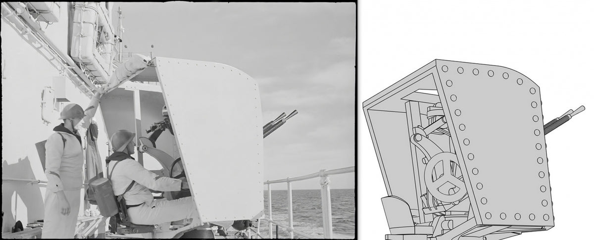 Master SM-350-118 Armament of the French light cruiser Marseillaise - 152mm (9 pcs.), 90mm (8 pcs.), 13.2mm (8 pcs.) barrels with resin mounts (for Trumpeter model) 1/350 – image 17