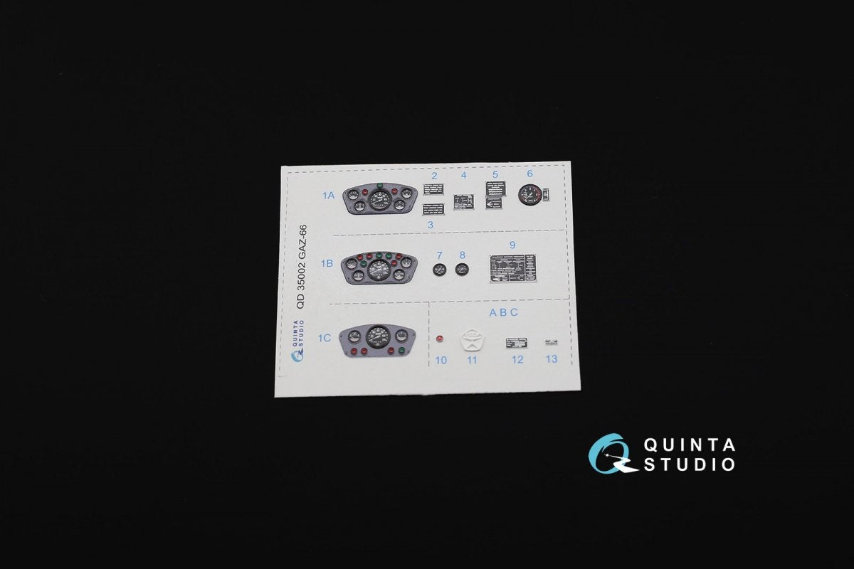Quinta Studio QD35002 GAZ-66 Family 3D-Printed &amp;amp; colored Interior on decal paper (for Trumpeter kits) 1/35 – obrázek 5