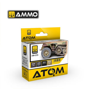 AMMO par Mig Jimenez 20725 ATOM Caoutchouc et Pneus, Coffret de 4 x 20 ml
