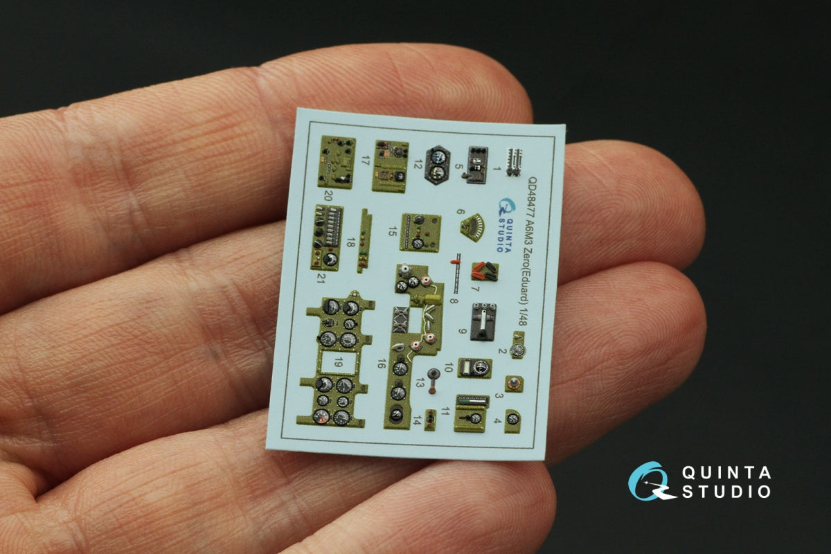 Quinta Studio QD48477 A6M3 Zero 3D-Printed colored Interior on decal paper (Eduard) 1/48 – obrázek 5