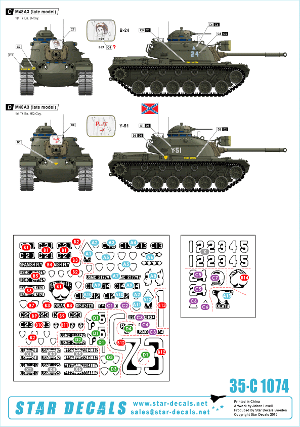 Star Decals 35-C1074 M48A3 Late model 1/35 – obrázek 2