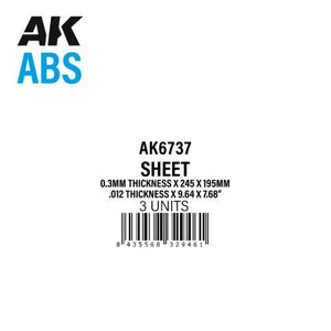 AK Interactive AK6737 0.3MM THICKNESS X 245 X 195MM – ABS SHEET – 3 UNITS PER BAG – image 2