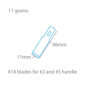 Modelcraft PKN2718 #18 Chiselling Blades x 5 For #2 or #5 Handles – obrázek 2