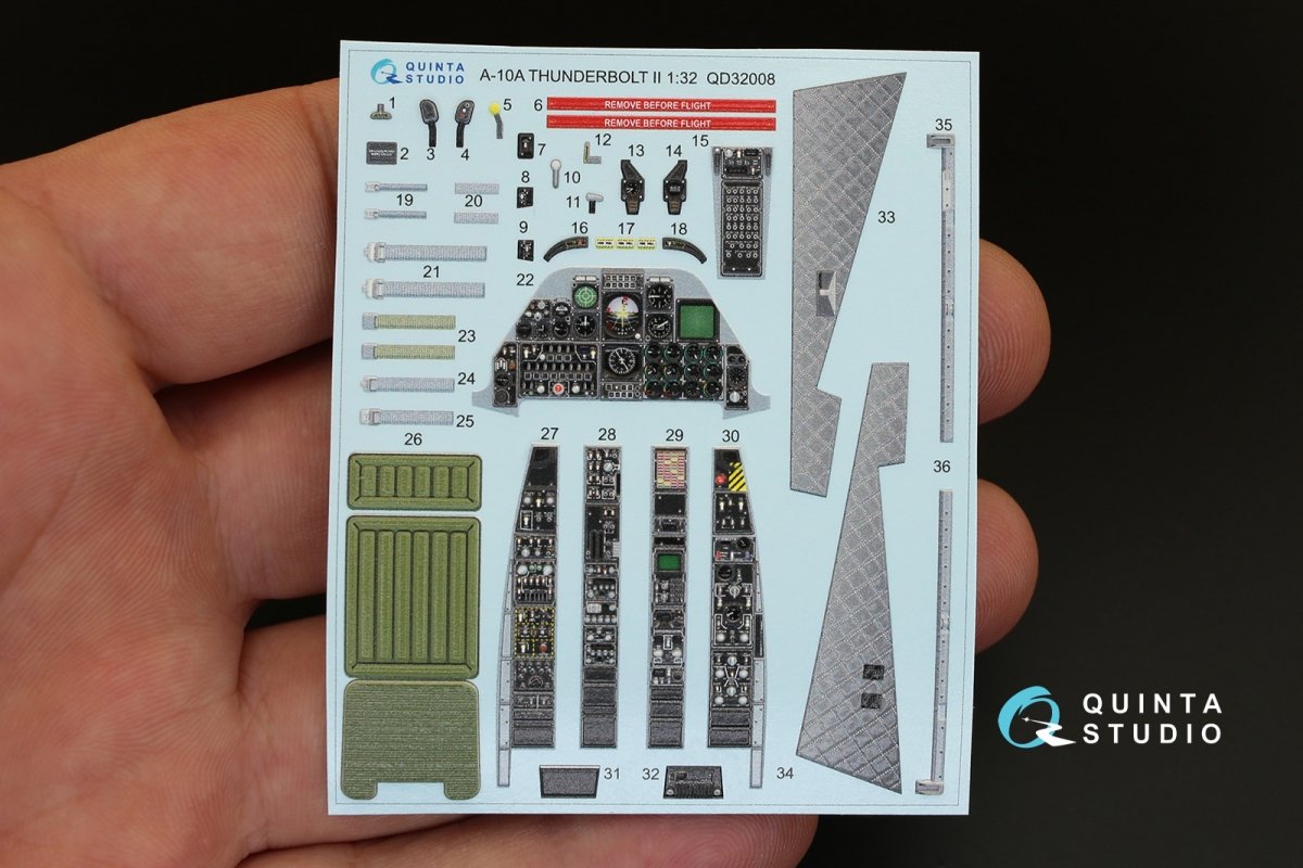 Quinta Studio QD32008 A-10A 3D-Printed &amp;amp; colored Interior on decal paper (for Trumpeter kit) 1/32 – Bild 2