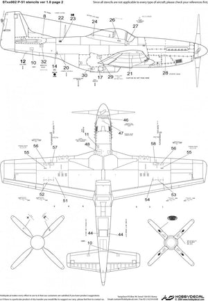 HobbyDecal ST48002V1 P-51 Stencils ver 1 1/48 – Bild 3