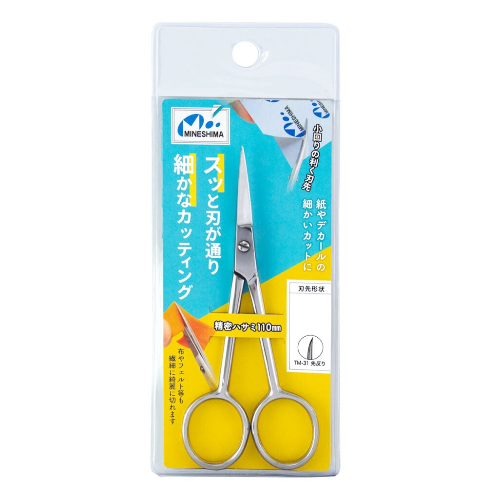 Mineshima TM-31 Precision scissors 110mm curved tip