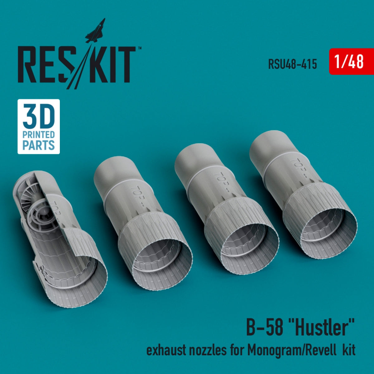 RESKIT RSU48-0415 Buses d&amp;#39;échappement B-58 « Hustler » pour maquette Monogram/Revell (impression 3D) 1/48