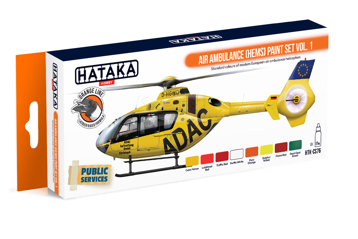 Hataka HTK-CS76 Air Ambulance (HEMS) paint set vol. 1 (8x17ml)