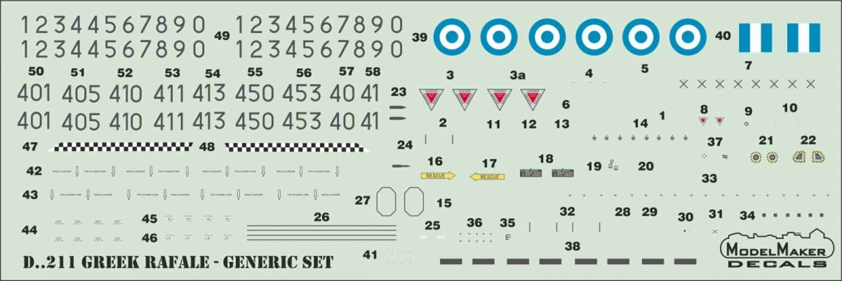 ModelMaker Decals D48211 Greek Rafale - generic set 1/48 – obrázek 2