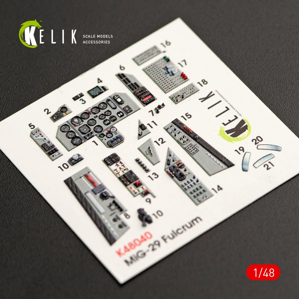 KELIK K48040 MIG-29A (9-12) FULCRUM INTERIOR 3D DECALS FOR GWH KIT 1/48 – image 2