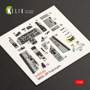 KELIK K48040 MIG-29A (9-12) FULCRUM INTERIOR 3D DECALS FOR GWH KIT 1/48 – image 2