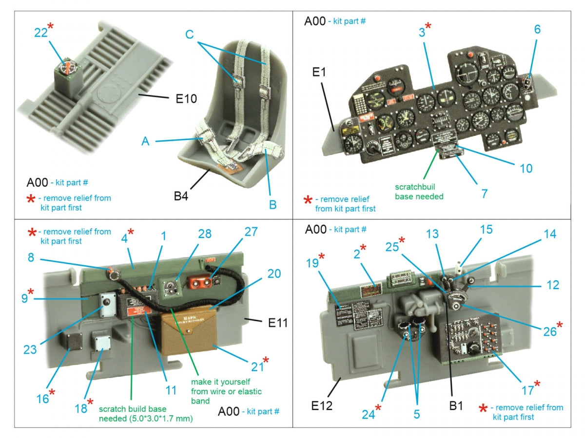 Quinta Studio QD48336 P-47D Thunderbolt Razorback 3D-Printed &amp;amp; colored Interior on decal paper (Tamiya) 1/48 – Bild 2