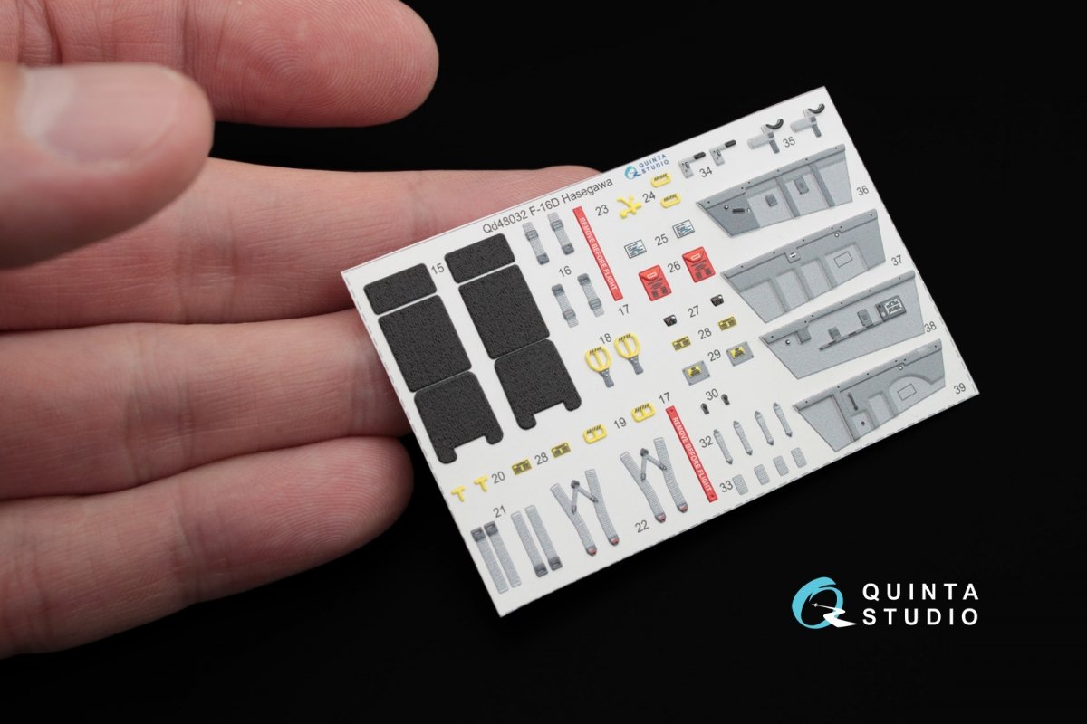 Quinta Studio QD48032 F-16D 3D-Printed &amp;amp; colored Interior on decal paper (for Hasegawa kit) 1/48 – image 5