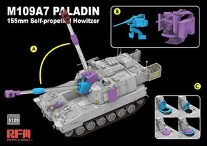 Rye Field Model 5129 M109A7 PALADIN 155 mm Self-Propelled Howitzer w/ Workable Tracks 1/35 – zdjęcie 3