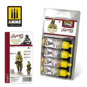 Munitions de Mig Jimenez 7040, figurines d&amp;#39;infanterie japonaise de la Seconde Guerre mondiale, lot de 4 x 17 ml