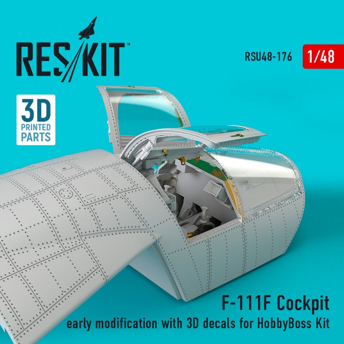 RESKIT RSU48-0176 F-111F COCKPIT EARLY MODIFICATION WITH 3D DECALS FOR HOBBYBOSS KIT 1/48 – obrázek 2