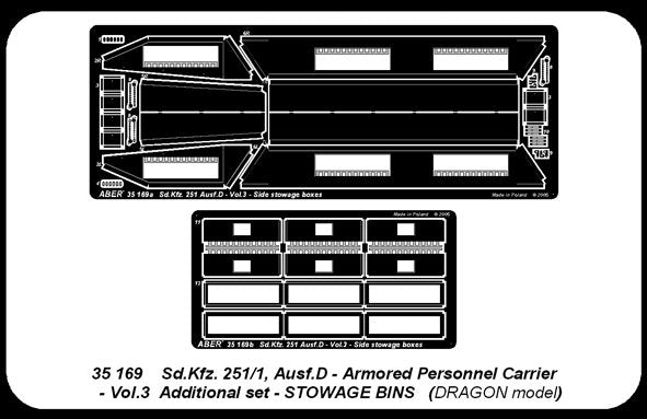 Aber 35169 SD.Kfz. 251/1 Ausf. D cz.3 zasobniki boczne (DRA) 1/35 – zdjęcie 4