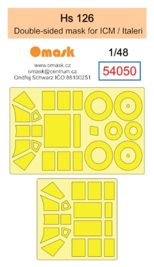 Omask 54050 Hs 126 double-sided mask (for ICM / Italeri) 1/48