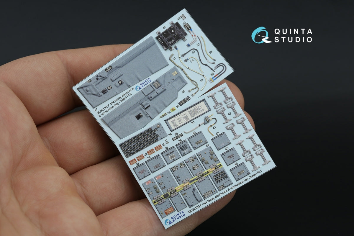 Quinta Studio QD32246 F-104A 3D-Printed &amp;amp; colored Interior on decal paper (Italeri) 1/32 – image 3
