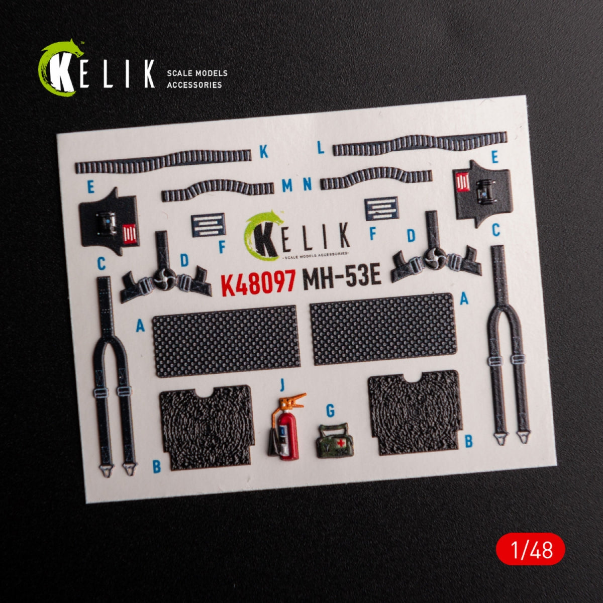 KELIK K48097 MH-53 Sea Dragon - interior 3D decals for Academy kit 1/48 – obrázek 3