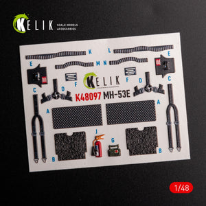 KELIK K48097 MH-53 Sea Dragon - interior 3D decals for Academy kit 1/48 – obrázek 3
