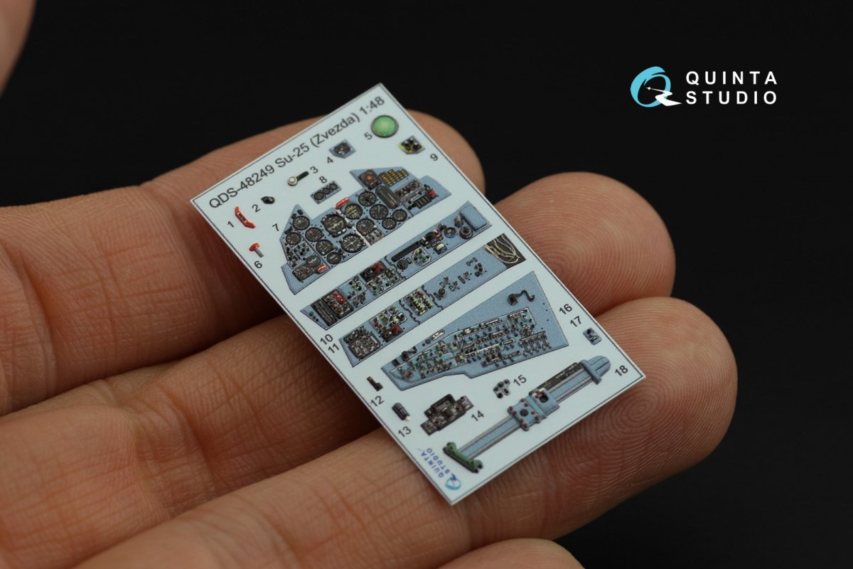 Quinta Studio QDS-48249 Su-25 3D-Printed &amp;amp; colored Interior on decal paper (Zvezda) 1/48 – image 11