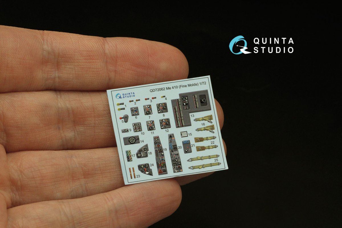 Quinta Studio QD72062 Me 410 3D-Printed &amp;amp; colored Interior on decal paper (Fine Molds) 1/72 – immagine 3