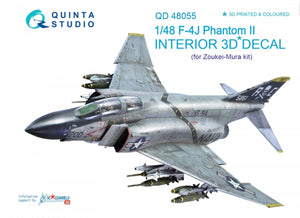 Quinta Studio QD48055 F-4J 3D-Printed &amp;amp; colored Interior on decal paper (for ZM SWS kit) 1/48