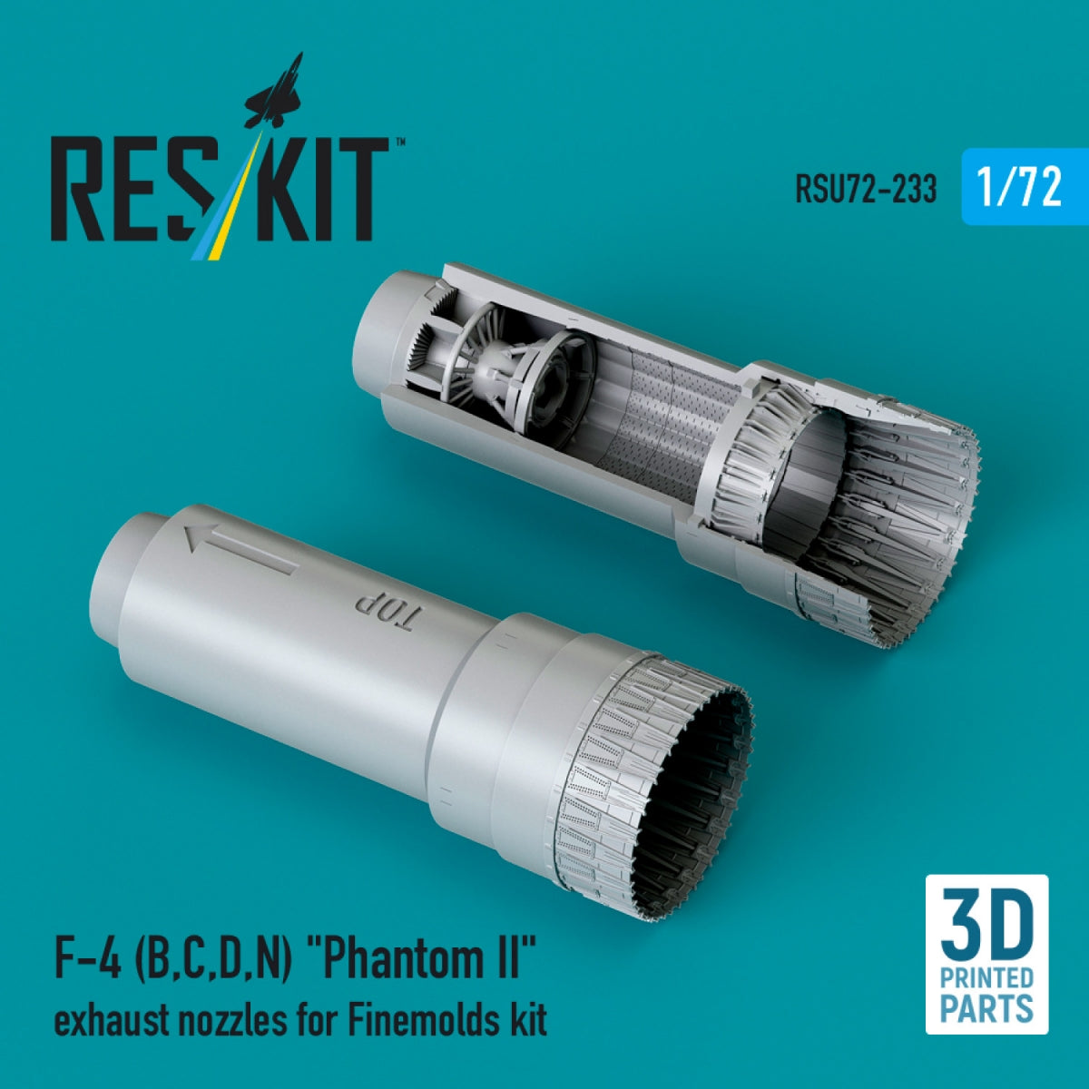 RESKIT RSU72-0233 F-4 (B, C, D, N) &amp;quot;Phantom II&amp;quot; exhaust nozzles for Finemolds kit (3D Printed) 1/72