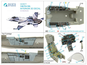 Quinta Studio QD48277 F/A-18А 3D-Printed &amp;amp; colored Interior on decal paper (HobbyBoss) 1/48 – Bild 2