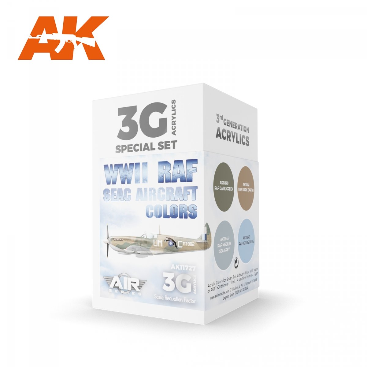 AK Interactive AK11727 Couleurs des avions de la RAF SEAC de la Seconde Guerre mondiale 4x17 ml