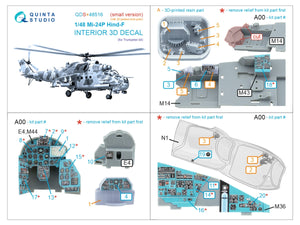 Quinta Studio QDS+48516 Mi-24P Hind-F 3D-Printed colored Interior on decal paper (Trumpeter) (small version) (with 3D-printed resin parts) 1/48 – image 6