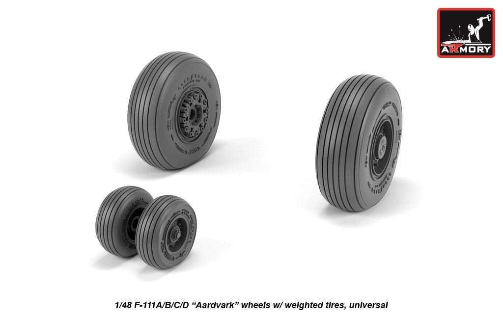 Armory Models AW48319 F-111A/B/C/D Aardvark wheels w/ weighted tires 1/48 – obrázek 3