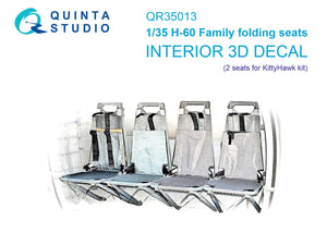 Quinta Studio QR35013 H-60 ​​Family folding seats (KittyHawk), 2 pcs 1/35