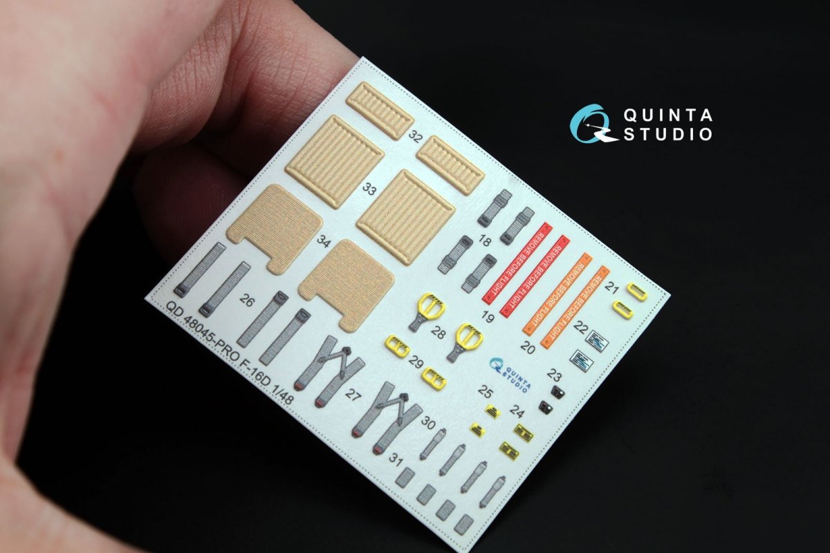Quinta Studio QD48045 F-16D (block 30/40/50) 3D-Printed &amp;amp; colored Interior on decal paper (for Kinetic kit) 1/48 – Bild 4