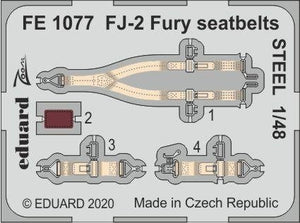 Eduard FE1077 FJ-2 Fury seatbelts STEEL 1/48 KITTY HAWK